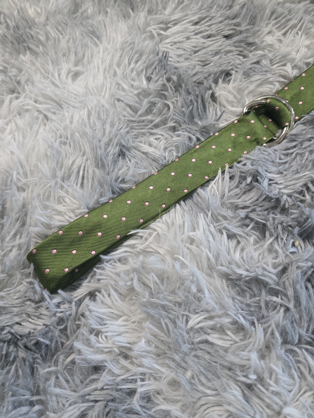 J. Crew Olive Green Polka Dot Web Belt with Double Ring Buckle - Picture 4 of 7
